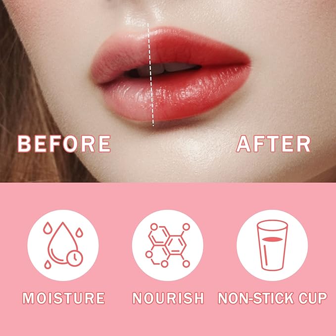 4 Pcs Fruit Lip Stain Set, Vivid Watery Lip Tint Lip Gloss, Plump Velvet Lip Tint Stain, Natural Matte Liquid Lipstick for Lips Cheek Eye, Non-Stick Cup Mini Tinted Lip Long lasting Waterproof-Velvo Beauty
