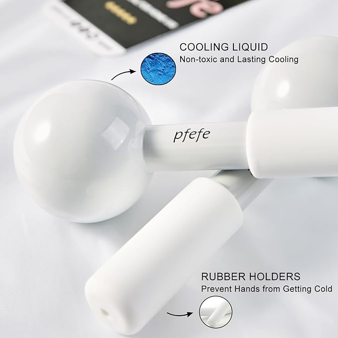 Ice Globes for Face & Eyes, Unbreakable Stainless Steel Cryo Sticks for Beauty Routines, Facials Cold Roller Cooling Globes for Puffiness, Wrinkles, Dark Circles, Headaches-Velvo Beauty