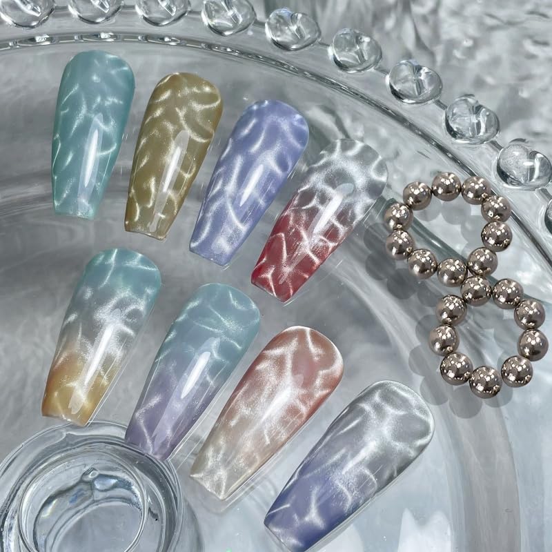 10Pcs Round Cat Eye Magnet Beads for Nails – Strong Magnetic Beads for Cat Eye Gel Polish, Water Ripple Nail Art Tool Set-Velvo Beauty