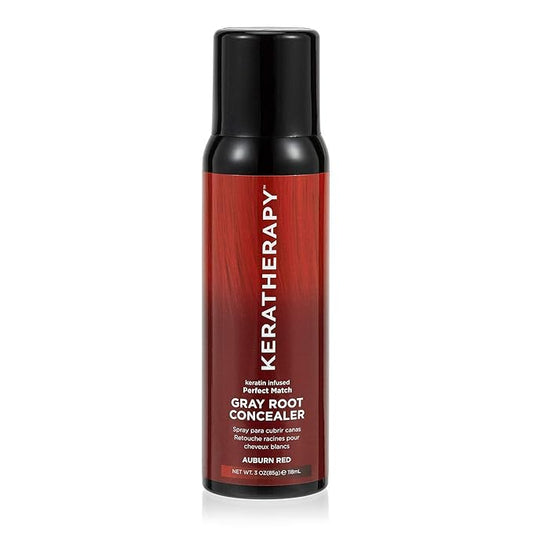 Keratherapy Keratin Infused Perfect Match Gray Root Concealer Spray, Auburn Red, 3 oz, 118 ml - Root Cover Up Spray to Hide Gray Roots - Keratin Therapy Hair Darkening & Temporary Scalp Concealer-Velvo Beauty