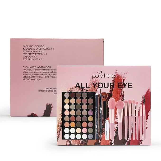 All in One Makeup Kits for Women Girls Holiday Make-up Gift Sets Xmas Essential Bundle Include Eyeshadow Palette Lipstick Blush Concealer Eyeliner Mascara Foundation Brush Eyebrow Pencil-Velvo Beauty