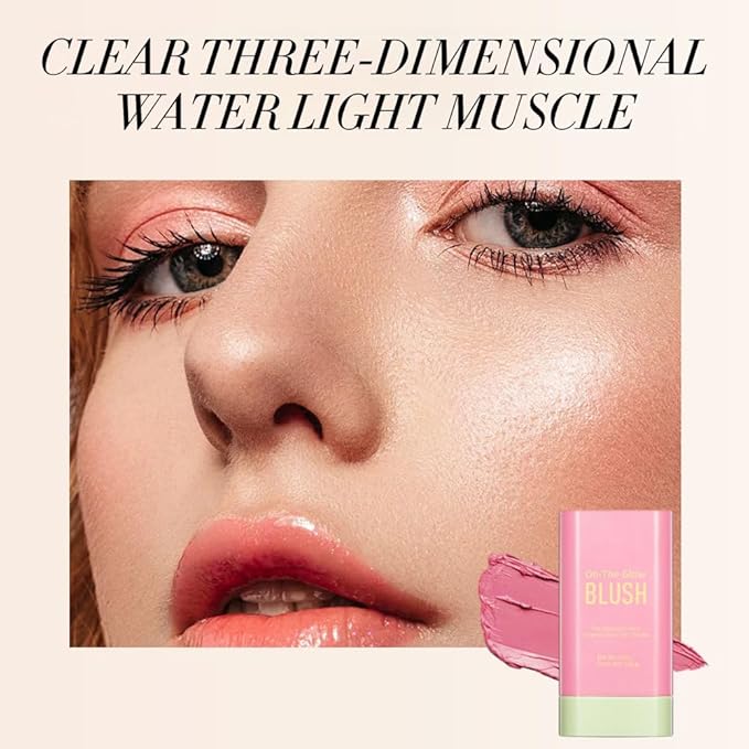 3-in-1 Cream Blush Stick for Cheeks Lips Eyes, Waterproof Natural Finish Tinted Makeup Stick, Hydrating Multi-Use Blush Balm-Velvo Beauty
