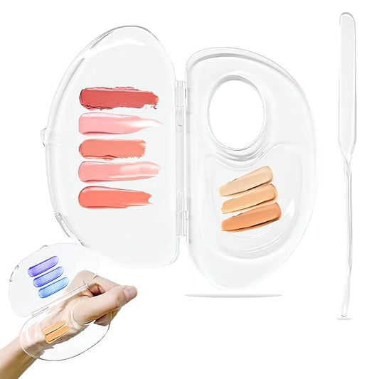 Makeup Mixing Palette, Acrylic Palette and Spatula, Upgraded Foundation Palette, Foundation Mixing Tray for Makeup Artist and Beginner-Velvo Beauty