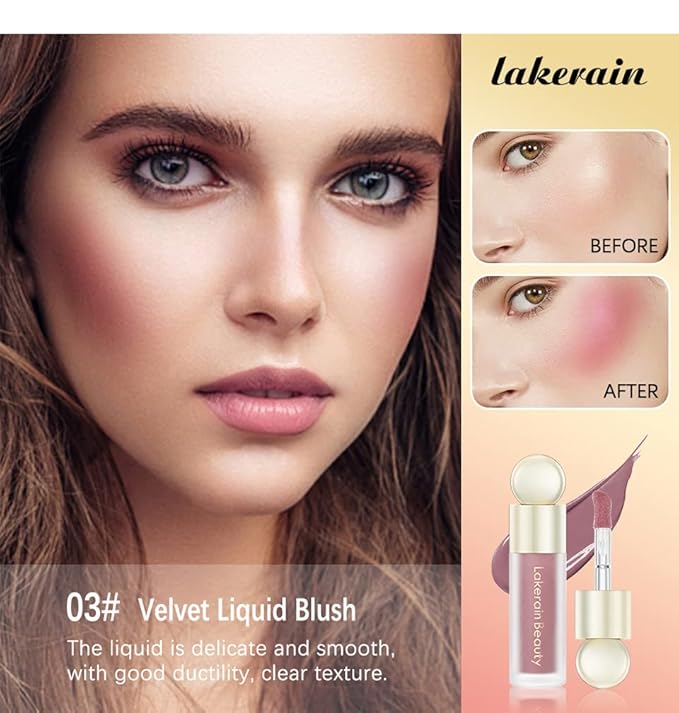 MEICOLY Matte Dewy Liquid Blush,Super Natural Cream Blush Stick for Cheeks,Silky Smooth Soft Pinch Long-Lasting Waterproof and Sweat proof Blush Makeup,Cruelty-Free,03,Hope,Cheery-Velvo Beauty