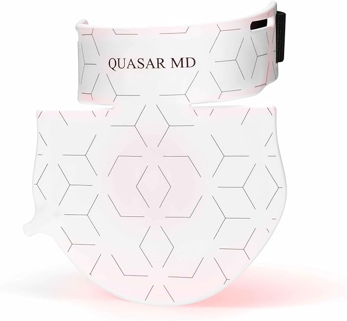 Neck & Décolleté Firming Beauty Device – LED Light Therapy Skin Tone and Texture Enhancement, 630nm and 830nm Dual Wavelengths Emission LED Device, Liquid Silicone-Velvo Beauty