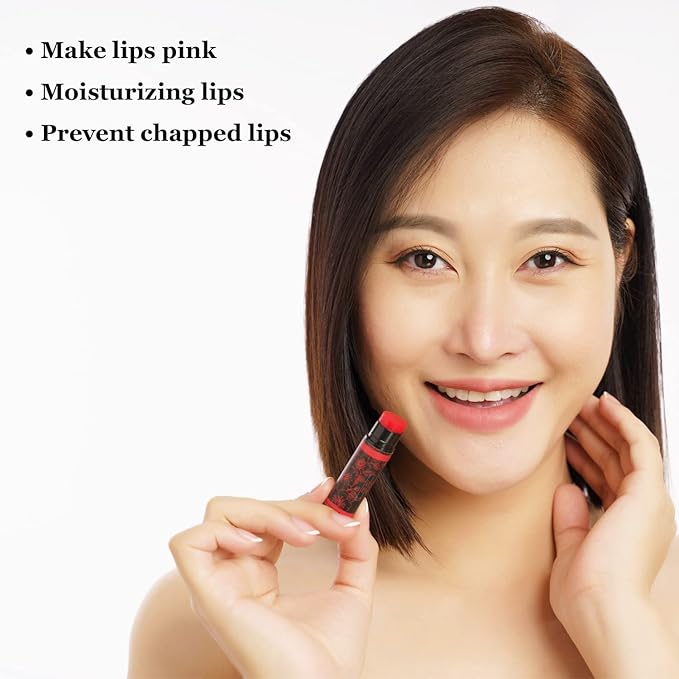 Organic Lip Balm with Cordyceps (Color: Pink, Orange, Red) (Pink)-Velvo Beauty