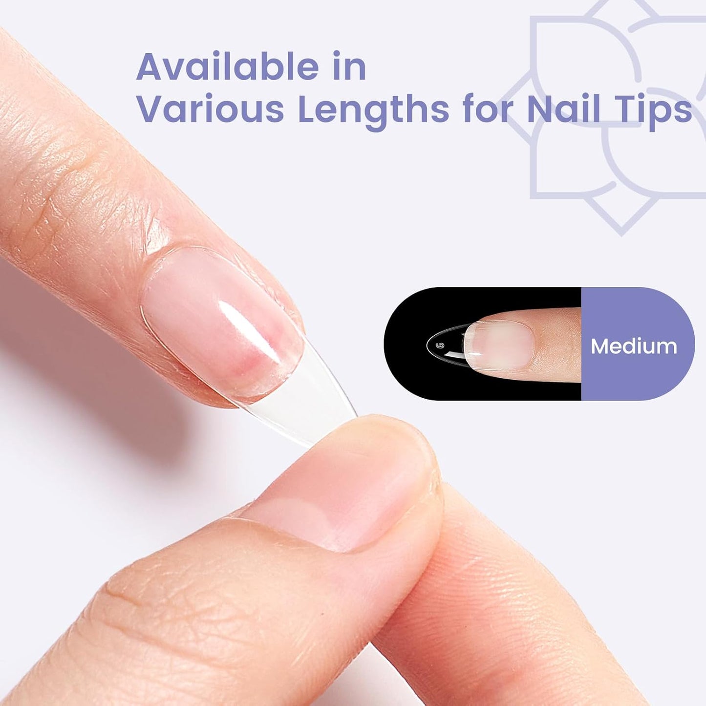 Medium Stiletto Nail Tips: 240Pcs Full Cover Stiletto Press On Nails, 12Sizes Pre-shaped Soft Gel Nails Clear Fake False Nails For Nail Extensions Home Nail Art Salon-Velvo Beauty