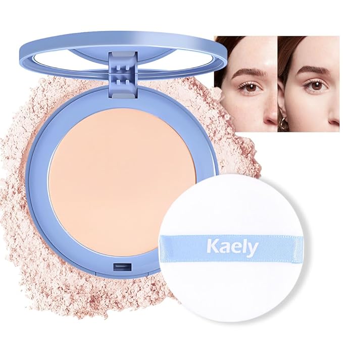 evpct Kaely Oil Control Pressed Face Powder, Get Smooth Flawless Fine Lines and Lightweight Finishing Foundation, Control Shine Long Lasting Waterproof Face Setting Powder Cosmetic, 04 Ivory-Velvo Beauty
