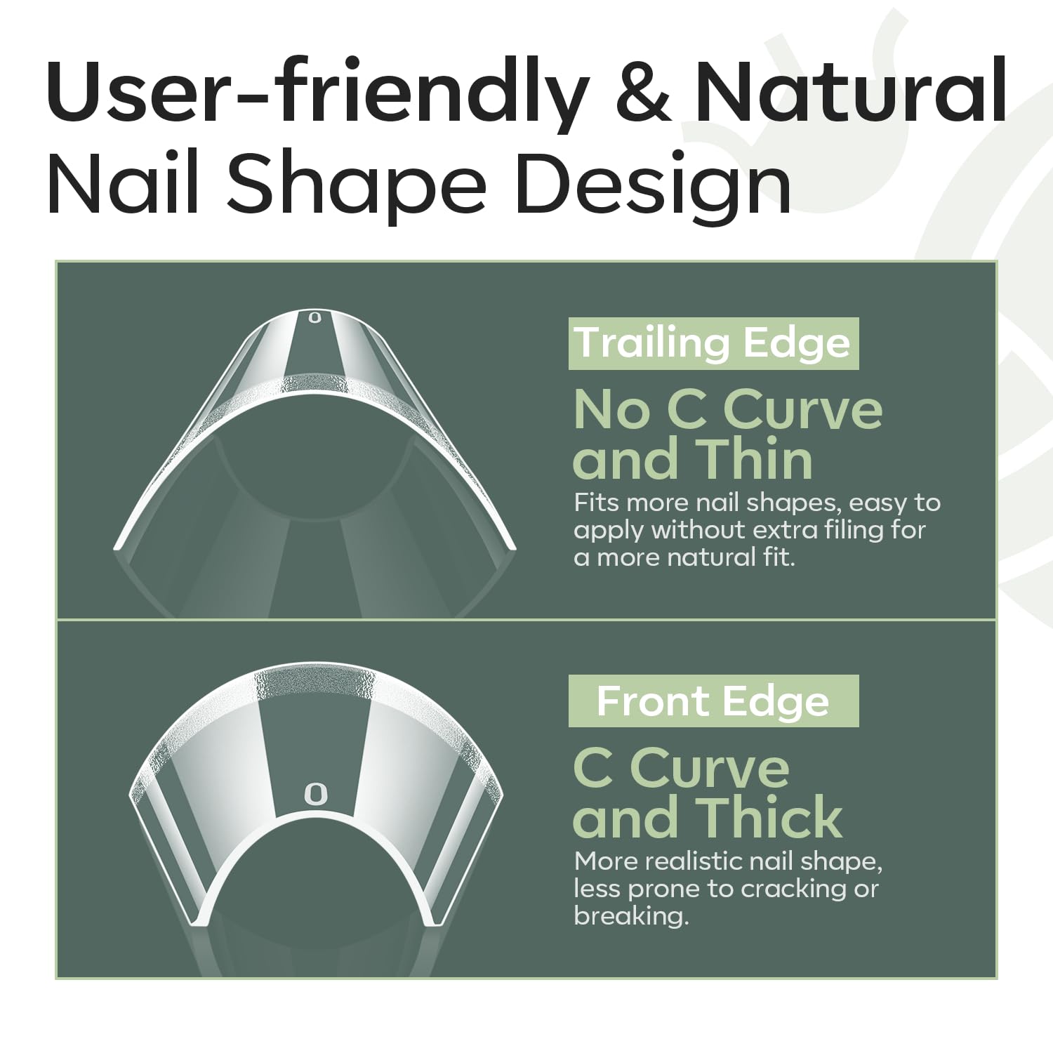 modelones Long Coffin French Nail Tips, 504 PCS No C Curve Pre-shaped Clear Acrylic Fake Nails Tips Gel Half Cover 12 Sizes with Box-Velvo Beauty