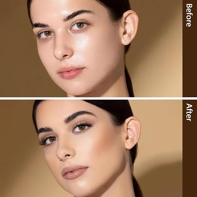 Pressed Face Powder, Flawless and Oil Control Pressed Setting Powder, Long Lasting Matte Finish 5# CARAMEL 05-Velvo Beauty