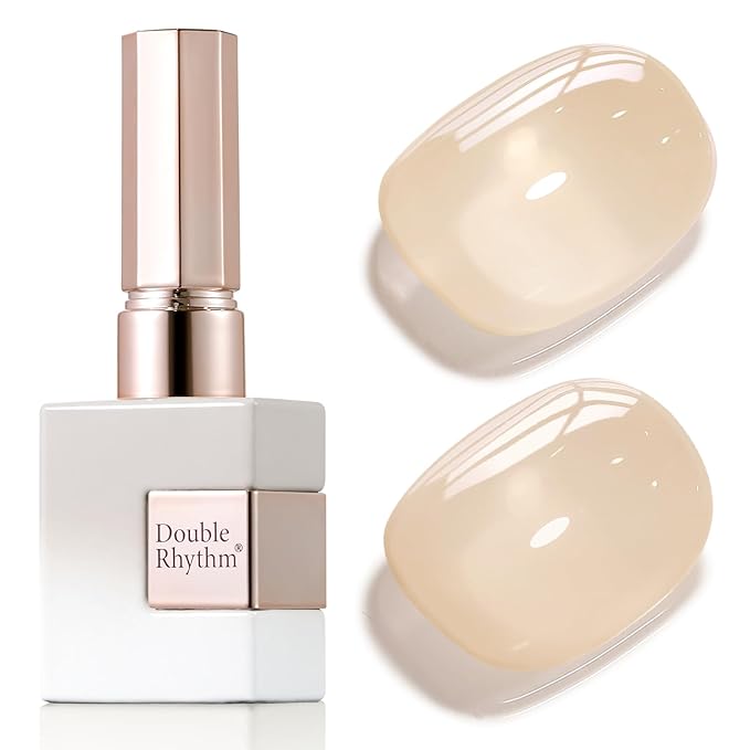 Double Rhythm 0.50 OZ Translucent Gel Polish Same Color Same Bottle Sheer Pastel Neutral Natural Milky 15 ML Jelly UV Nail Art DIY at Home (Cream Yellow-A1526)-Velvo Beauty