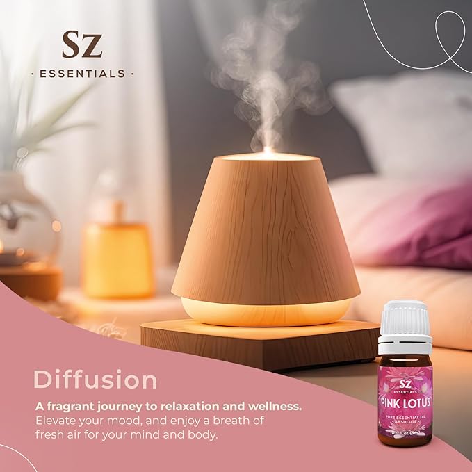 Pink Lotus 100% Pure, Essential Natural Oil - Extracted from Nymphaea Nucifera - Divine & Sweet Scent, with Exotic Floral Overtones - Therapeutic Grade & Vegan - 0.17oz (5ml)-Velvo Beauty