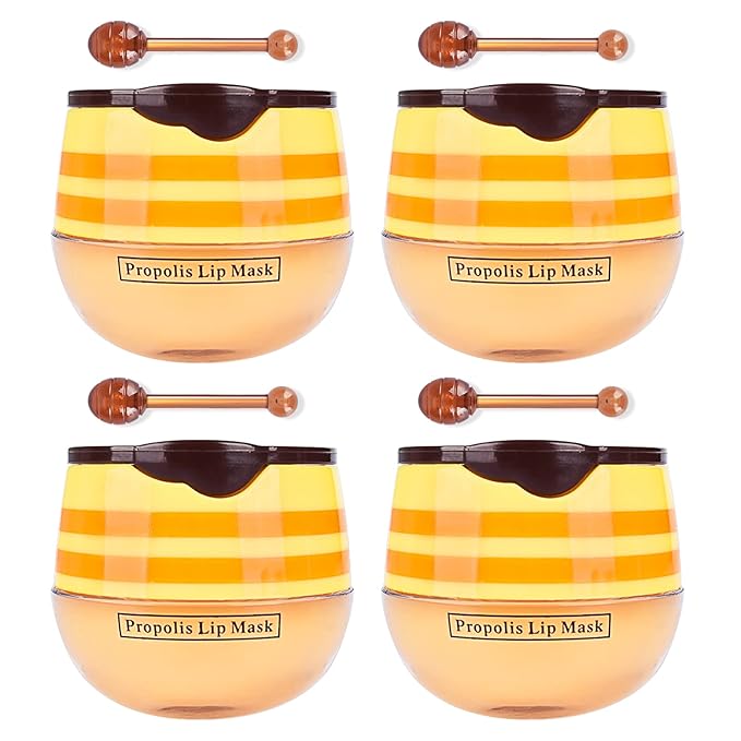 4Pcs Honey Lip Mask Pot, Moisturizing Honey Lip Masks-Velvo Beauty