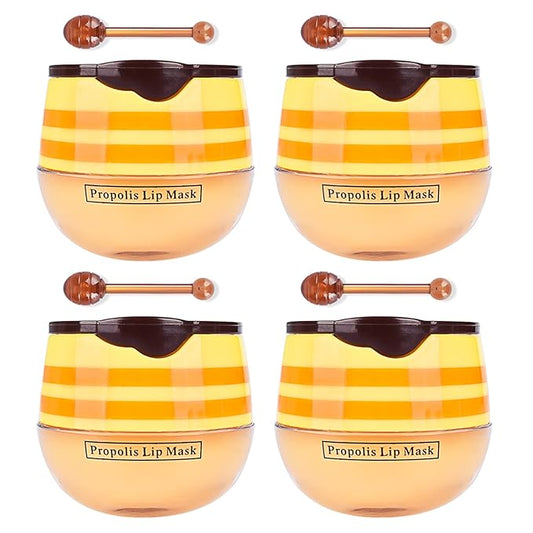 4Pcs Honey Lip Mask Pot, Moisturizing Honey Lip Masks-Velvo Beauty