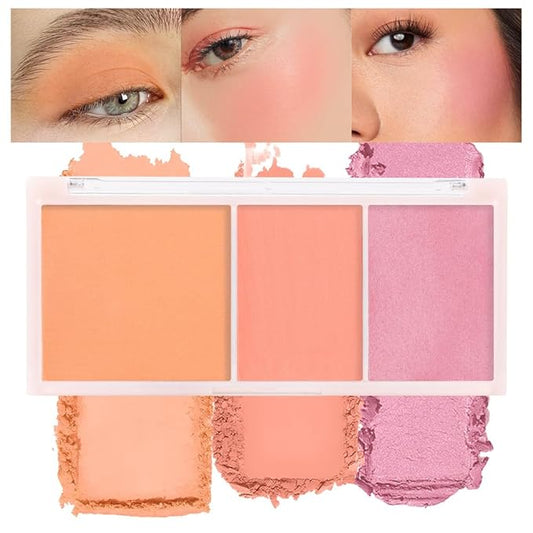 3 IN 1 Brown Nude Face Highlight Bronzer Powder Palette for Face Cheeks Contour Brightening, Buildable Matte Coverage Natural Makeup,Ultra Sculpt Nose Shadow Eyeshadow Primer-Orange-Velvo Beauty