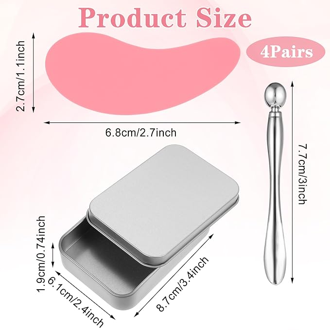 Under Eye Patches, 4 Pairs Reusable Under Eye Patches, Eye Patches for Puffy Eyes, with Metal Eye Cream Applicator, Eye Mask Silicone Eye Patches for Lifting Effect & Minimize Fine Lines & Wrinkles-Velvo Beauty