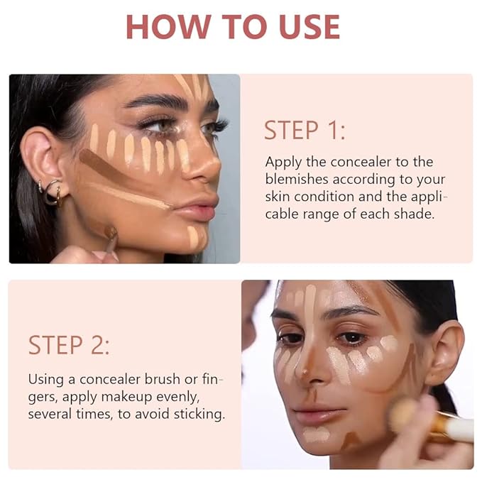 6 Color Correcting Concealer Palette With Concealer Brush, Tattoo Concealer, Cream Contouring Makeup Kit, Corrects Dark Circles Red Marks Scars Light Mediumor creamy concealer A3-Velvo Beauty