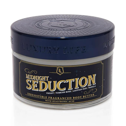 LUXURY LIFE Bed Butter - Scented, Luxurious Body Butter With All-Natural Hyaluronic Acid For Soft, Glowing, Hydrated Skin For Men & Women - Suitable For All Skin Types (Midnight Seduction, 5 oz)-Velvo Beauty