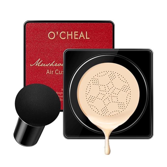 GL-Turelifes Mushroom Head Air Cushion CC Cream Foundation Water Feeling Flawless BB Cream Moisturizing Oil Control,lightweight & Smoothing Natural Face Concealer (H-02 Natural, 0.53 Oz)-Velvo Beauty