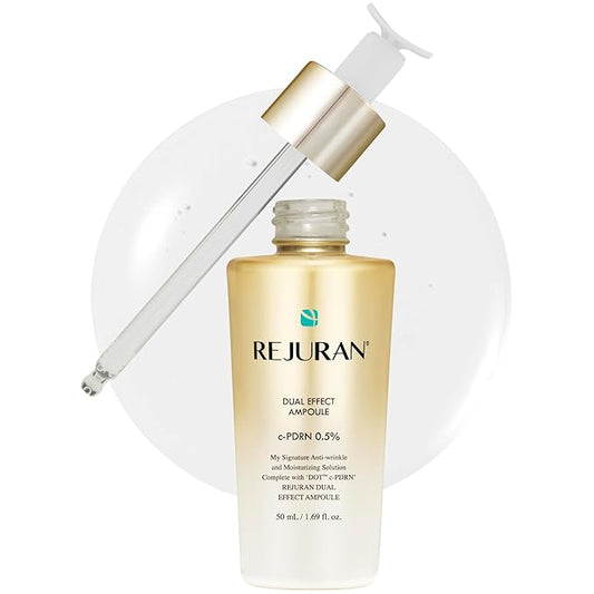REJURAN® Dual Effect Ampoule, DOT DUAL c-PDRN® [Larger Size] - Salmon DNA Face Serum for Deep Rejuvenation, Wrinkle Care, Skin Elasticity with Visible Anti-Aging Results. Korean Skincare (1.69 fl oz)-Velvo Beauty
