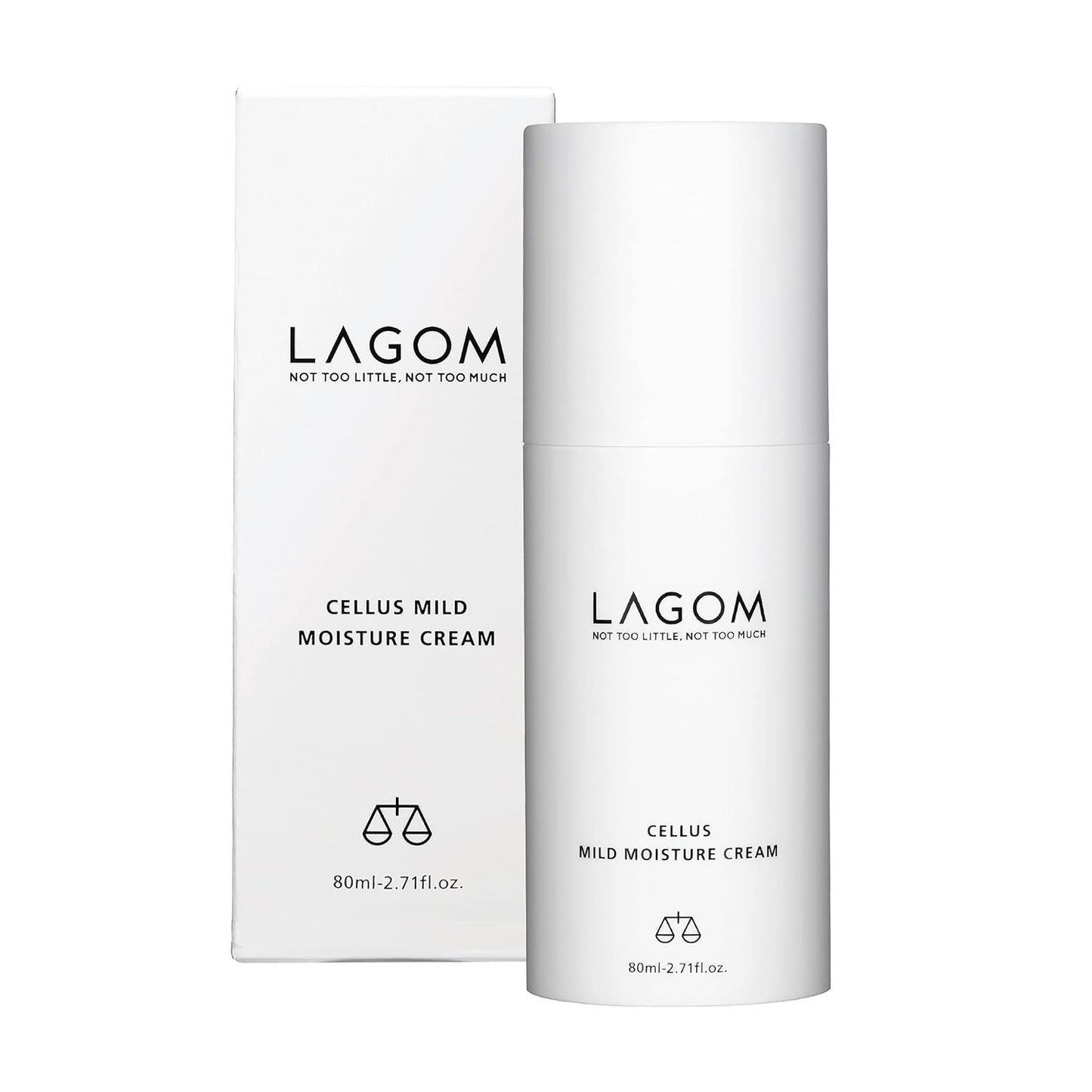 LAGOM Cellus Mild Moisture Cream with D-panthenol, Natural Moisturizer, Hypoallergenic, Fragrance-Free, Refreshing Herbal Face Lotion for Sensitive Skin 2.71 Fl Oz-Velvo Beauty