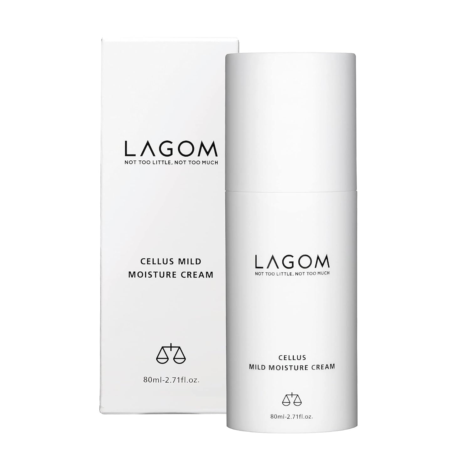 LAGOM Cellus Mild Moisture Cream with D-panthenol, Natural Moisturizer, Hypoallergenic, Fragrance-Free, Refreshing Herbal Face Lotion for Sensitive Skin 2.71 Fl Oz-Velvo Beauty