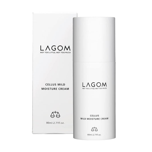 LAGOM Cellus Mild Moisture Cream with D-panthenol, Natural Moisturizer, Hypoallergenic, Fragrance-Free, Refreshing Herbal Face Lotion for Sensitive Skin 2.71 Fl Oz-Velvo Beauty
