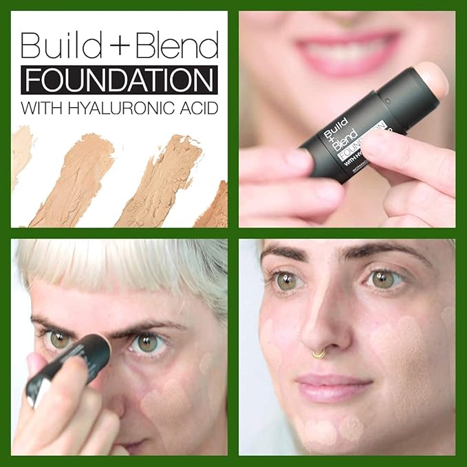 Palladio BUILD + BLEND Foundation Stick, Contour Stick for Face, Professional Makeup for Perfect Look, 0.25 Ounce (Porcelain)-Velvo Beauty