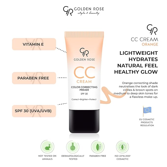Golden Rose Makeup CC Cream Color Correcting Primer - (Orange)-Velvo Beauty