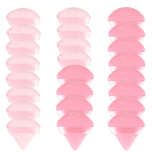 24 Pieces Powder Puff, Triangle Makeup Puff Cotton Powder Face Washable Body Powder Puff for Loose Powder Body Cosmetic Foundation Sponge Makeup Tool (12DP12LP)-Velvo Beauty