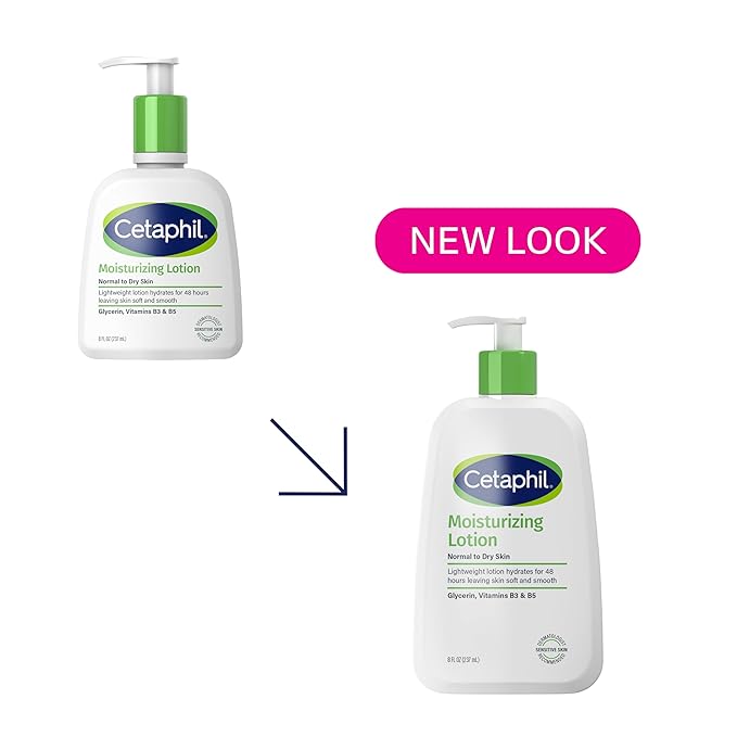 Cetaphil Face & Body Moisturizer, Hydrating Moisturizing Lotion for All Skin Types, Suitable for Sensitive Skin, NEW 8 oz Pack of 3, Fragrance Free, Hypoallergenic, Non-Comedogenic-Velvo Beauty