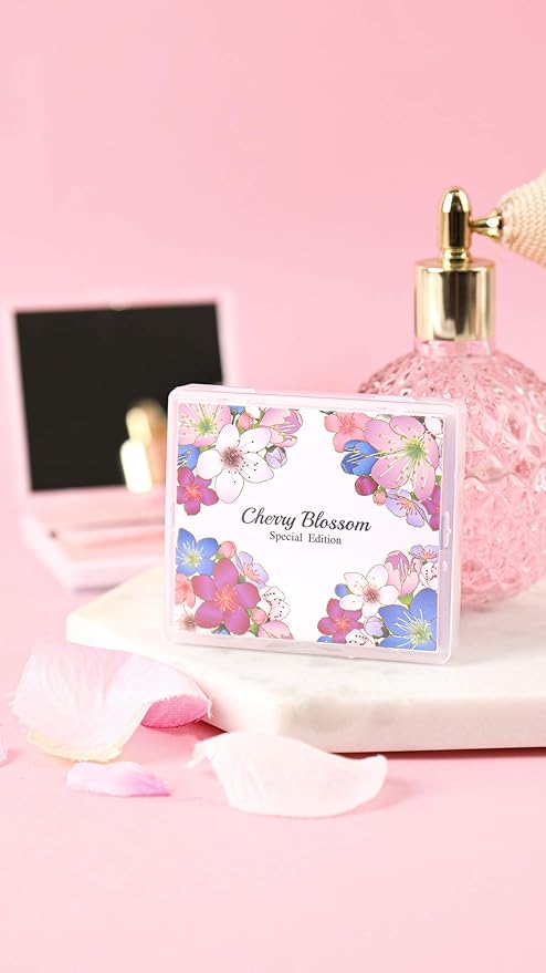 [100 Counts + Mirror Case] Cherry Blossom Natural Oil Blotting Paper for Face Korean with Mirror Case-Velvo Beauty