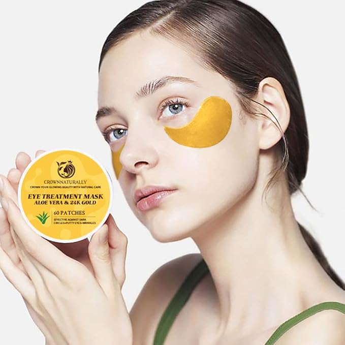 Under Eye Patches with Aloe Vera Natural for Dark Circles and Puffiness, Hyaluronic Acid Eye Mask 60 Pieces Moisturizing Skin Care for Anti-Wrinkle-Velvo Beauty