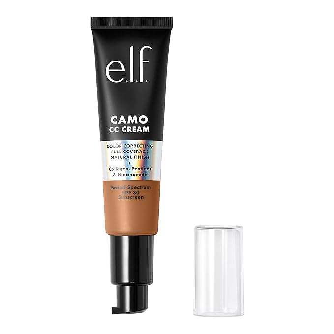 e.l.f. Camo CC Cream, SPF 30 Color-Correcting Medium-To-Full Coverage Face Foundation, Delivers An Airbrushed Finish, Vegan & Cruelty-Free, Tan 460 W-Velvo Beauty