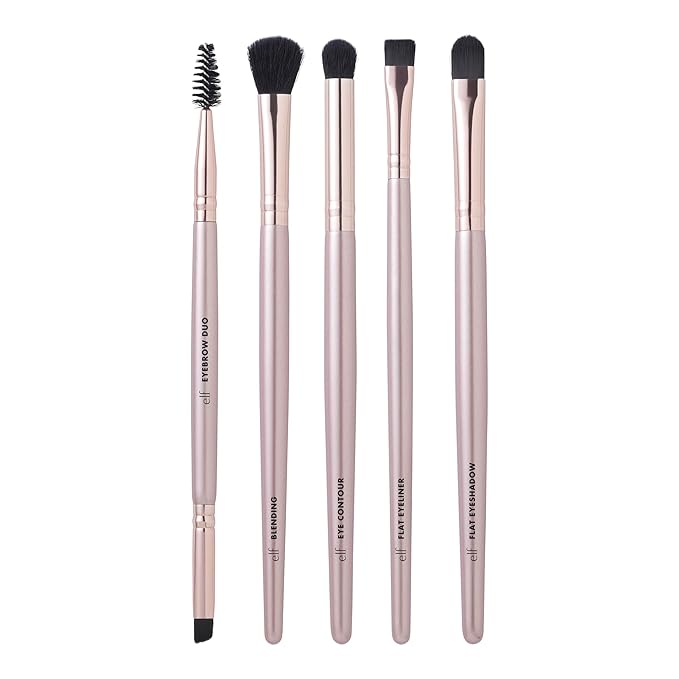 e.l.f. Ultimate Eyes 5 Piece Brush Collection, Makeup Brushes For Eyeliner, Eyeshadow, Brows & more, Vegan & Cruelty-Free-Velvo Beauty