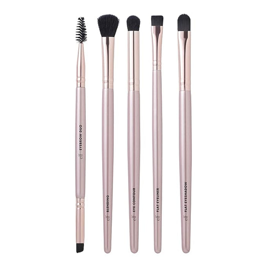 e.l.f. Ultimate Eyes 5 Piece Brush Collection, Makeup Brushes For Eyeliner, Eyeshadow, Brows & more, Vegan & Cruelty-Free-Velvo Beauty