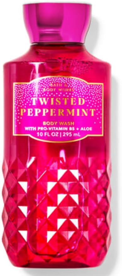 Bath & Body Works - 3 Piece Bundle - Spray - Body Cream - Shower Gel - Full Size and Gift Bag HELLO GORGEOUS (Twisted Peppermint)-Velvo Beauty