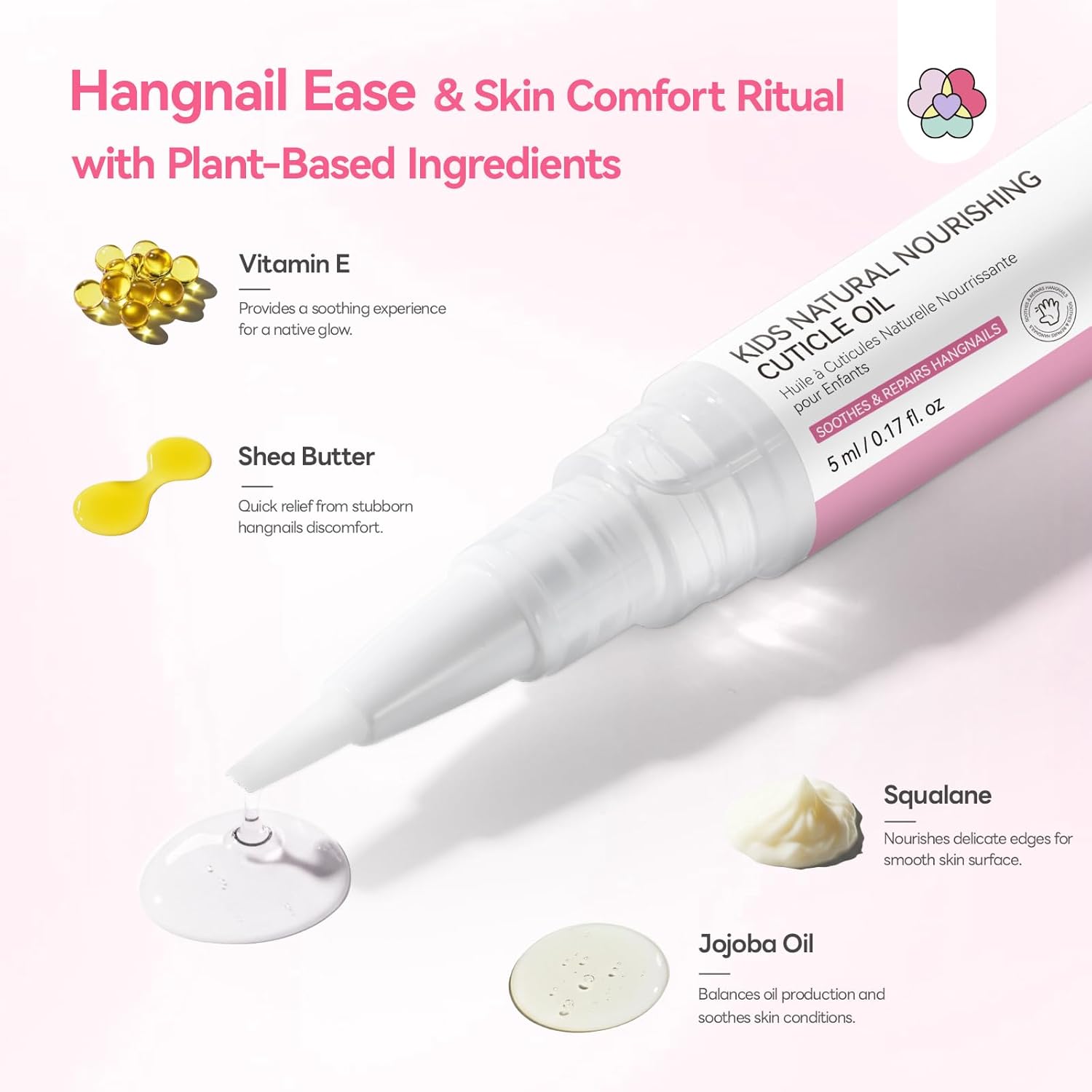 SAVILAND Cuticle Oil Pen for Kids: Plant-Based Nail Oil Pen 8-Hour Long-Lasting Nourishment 2-Hour Soften Tough Hangnails Child-friendly Cuticle Oil for Nails Gentle Nail Care for Kids 3-8 (Glamkids)-Velvo Beauty