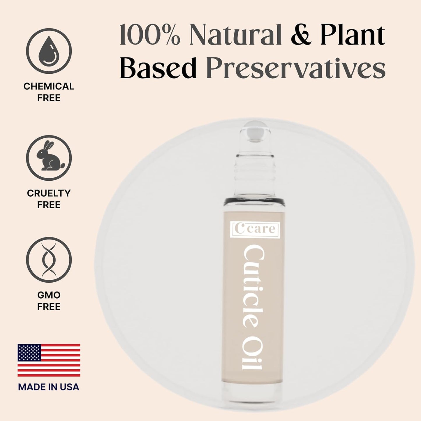 C CARE Fragrance Free Roll-On Cuticle Oil | Natural Revitalizing Hydrating Nail Oil | Repaires Cuticles Overnight | For Damaged Skin And Thin Nails | Paraben Cruelty Free Formula | 10ml-Velvo Beauty