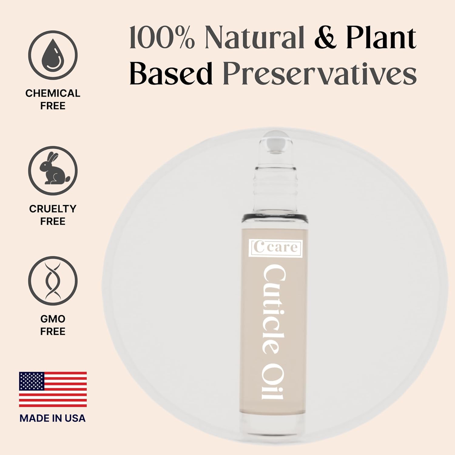 C CARE Fragrance Free Roll-On Cuticle Oil | Natural Revitalizing Hydrating Nail Oil | Repaires Cuticles Overnight | For Damaged Skin And Thin Nails | Paraben Cruelty Free Formula | 10ml-Velvo Beauty