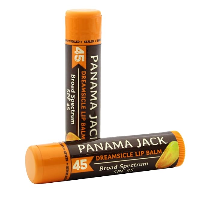 Panama Jack Sunscreen Lip Balm - SPF 45, Broad Spectrum UVA-UVB Sunscreen Protection, Prevents & Soothes Dry, Chapped Lips, Dreamsicle, 2-pack-Velvo Beauty