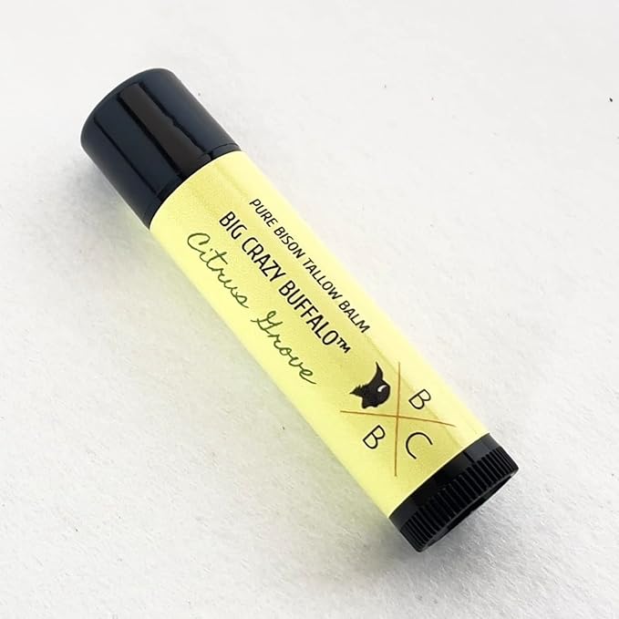 Pure Bison Tallow Lip Balm, Citrus Grove, (5 pack) - Lemongrass & Lemon, Moisturizing, Non-Habit Forming-Velvo Beauty
