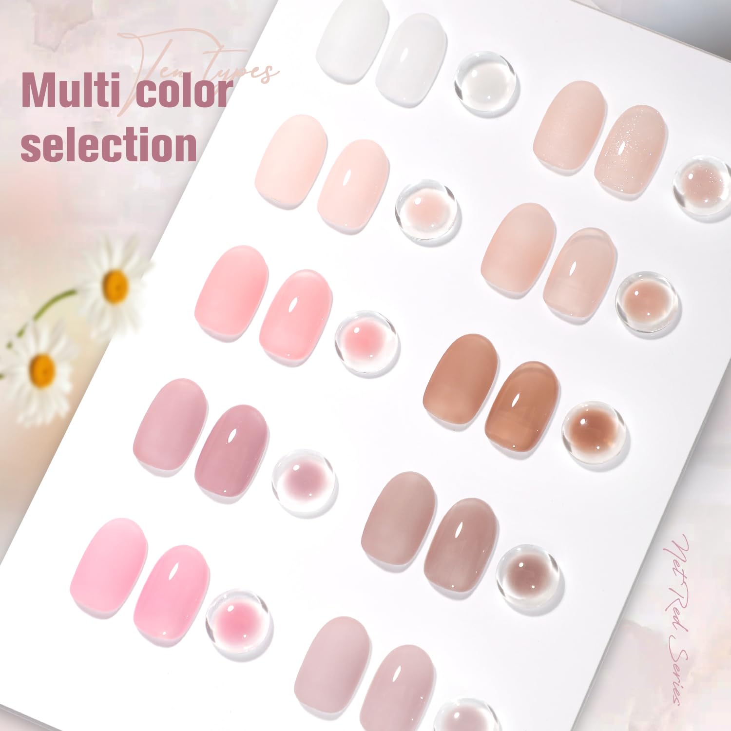 Jelly Nude Gel Nail Polish Set, 10Pcs Sheer Milky White Pink Transparent Gel Polish Kit UV LED Nail Gel Polish Colors Varnish Nail Art DIY Salon 7ML-Velvo Beauty