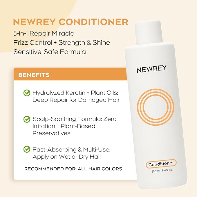 Hydrating Conditioner for Dry, Damaged Hair - 8.4oz | Moisture Repair Treatment with Hydrolyzed Keratin & Coconut Oil for Smooth, Shiny, Manageable Hair-Velvo Beauty