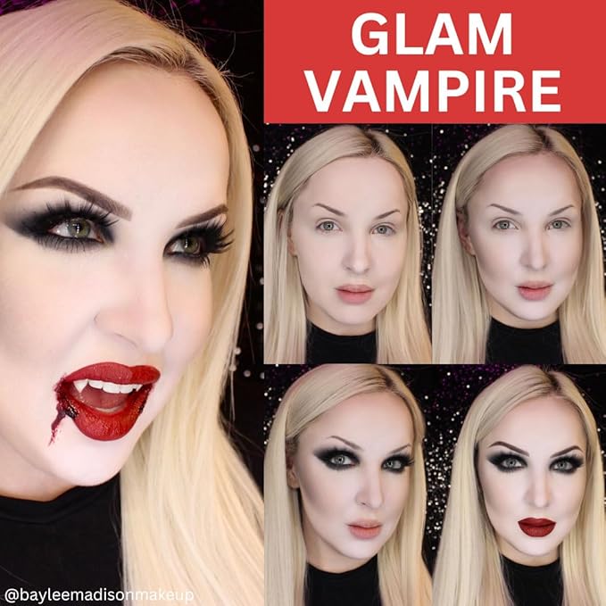 Mehron Makeup Premium Character Kits| Makeup Kits for Halloween & Cosplay| Made in the USA | Complete Makeup Kit | Includes all Makeup, Tools, & Instructions on How to Create the Look | (Vampire)-Velvo Beauty