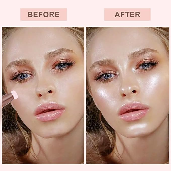 Mysense Liquid Highlighter Beauty Wand,Highlight Bronzer Stick with Sponge Tip,Silky Cream Glowing Face Highlighter Shimmer Finish,Lightweight Face Illuminator Makeup,#04 Highlighter-Pearl White-Velvo Beauty