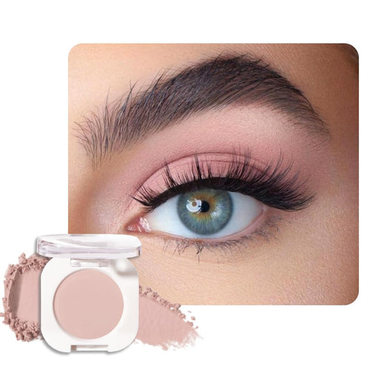 Nude Pink Matte Eyeshadow Palette for Women, Single Monochrome Eye Shadow Makeup, Shiny Pressed Powder, Blendable Natural sombras para ojos, Holographic,Vegan,Travel -19-Velvo Beauty