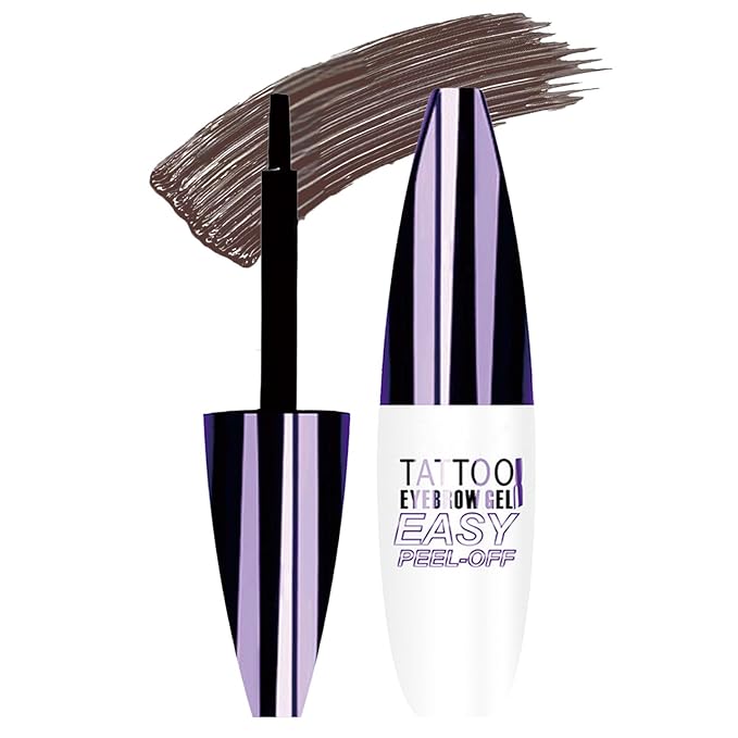 Tattoo Eyebrow Gel Easy Peel Off, Peel Off Eyebrow Tint, Easy Peel off Eyebrow Gel, Peel Off Eyebrow Tint, Waterproof & Sweatproof for All Skin Types (#3 Dark Brown)-Velvo Beauty