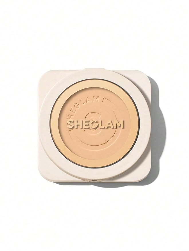 SHEGLAM SKin-Focus Full Coverage Powder Foundation Oil-Control Lightweight Face Pressed Powder Makeup-Nude-Velvo Beauty