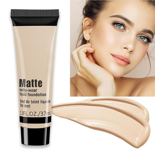 1 Pack Liquid Foundation Cream for Face Makeup,Durable Full Coverage Matte Concealer Make Up,Oil Control & Waterproof Base Primer -1 Fl.Oz (BEIGE 3#)-Velvo Beauty